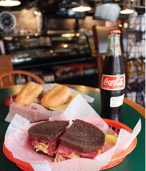 Deli lunch with sandwich